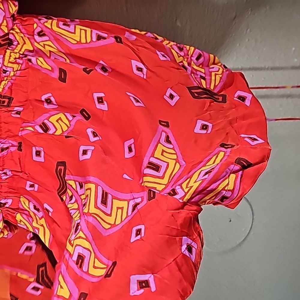 Farm Rio Red Button Down Rumper - image 7